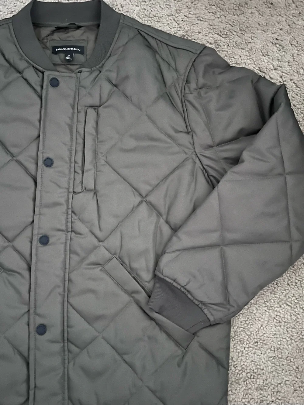 Banana Republic Quilted Bomber Jacket - Olive